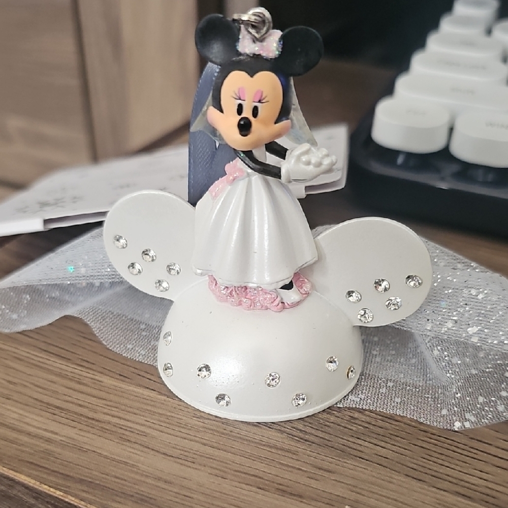 Disney Minnie Mouse Bride Ornament - White and Pink
